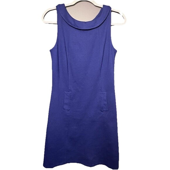 Boden Reverse Peter Pan Collar Mini Dress Women’s Size 6 Blue - Picture 8 of 8